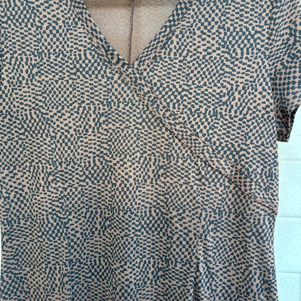 Croft & Barrow Brown Animal Print Midi Dress Size XL Office Church Travel Event - Picture 6 of 9